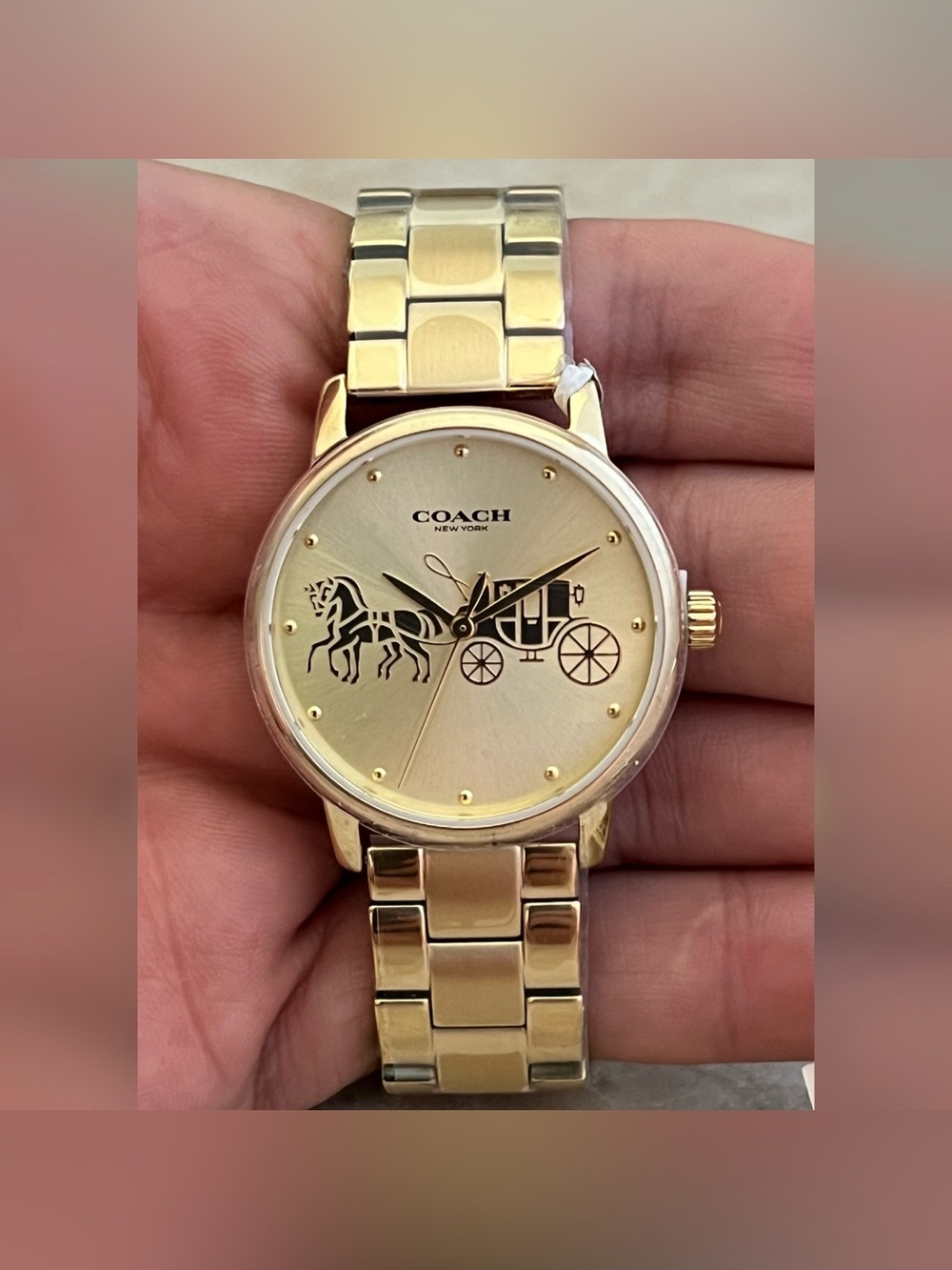 Coach Women’s Grand Goldtone Quartz Bracelet Watch